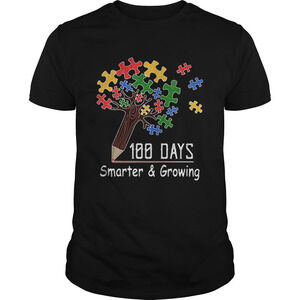 100 Days Smartergrowing Tree Of Life Puzzle Autism Awareness Shirt